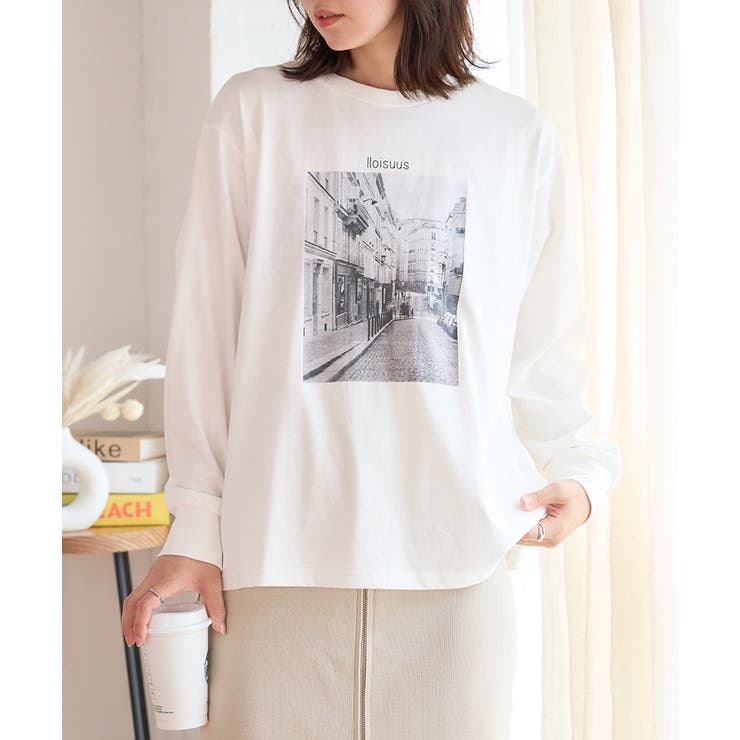 フォトグラフィックロングTシャツ 長袖 ロングTシャツ[品番