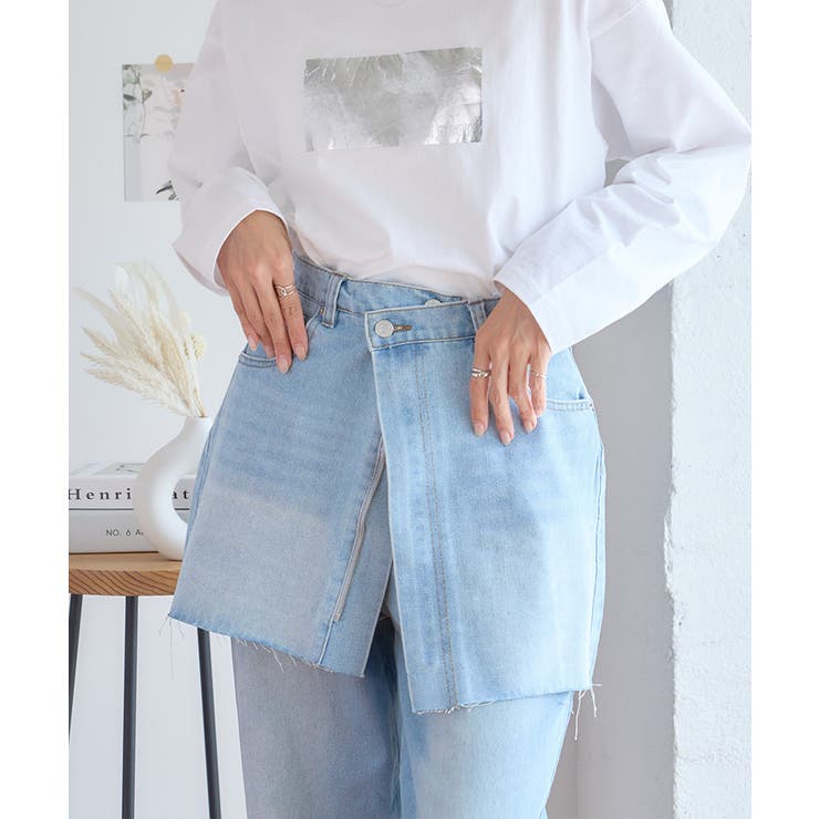 選べる4size／2color 】センタースリットハイウエスト