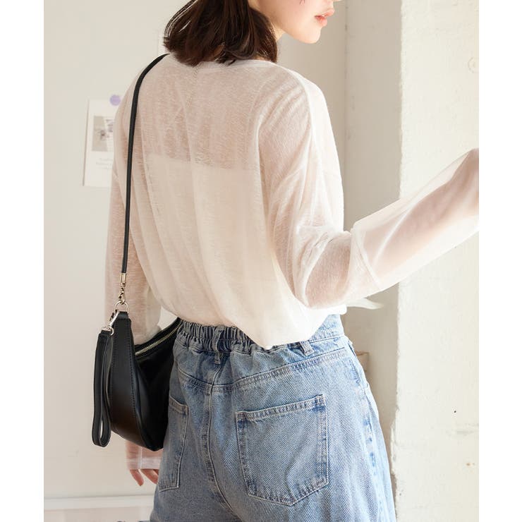 異素材ブロッキングプルオーバーカットソー 異素材重ね着風プルオーバー（Tシャツ/カットソー）｜ElegChic