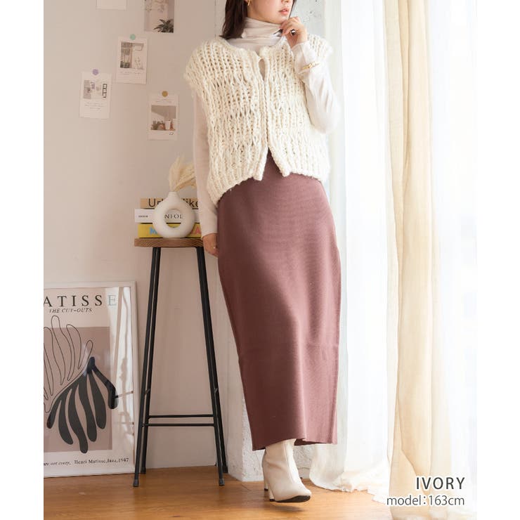 手編みの暖かさ。 ハンドニットロービングベスト ニット | Growing Rich | 詳細画像2 