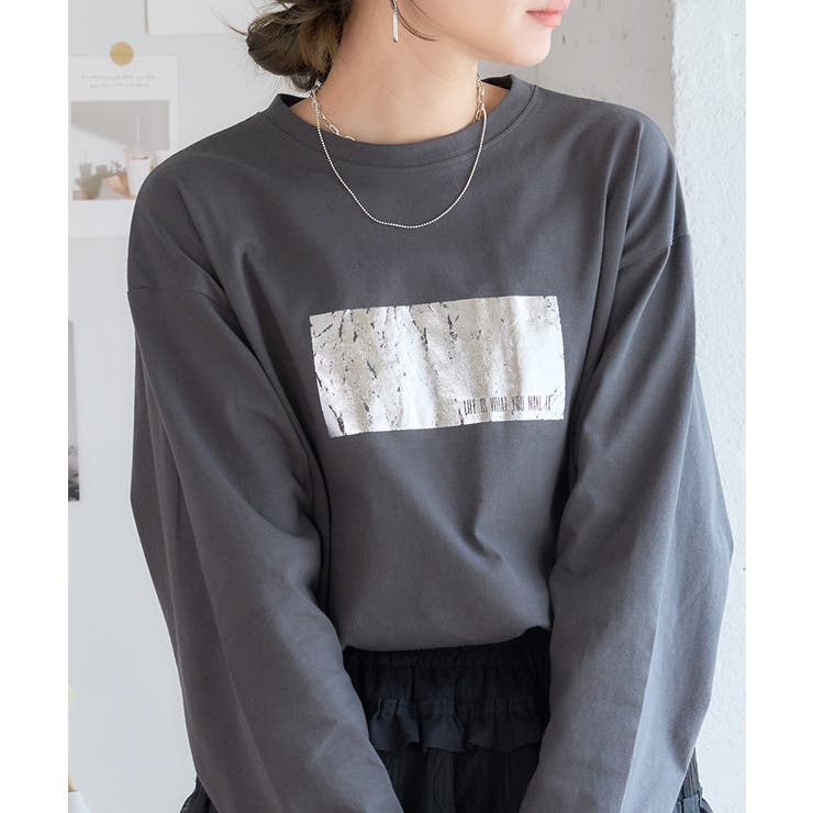 HR　新品未使用MACHATT プリントロングTシャツ（グレー） プリントロングTシャツ（グレー） | MACHATT ONLINE STORE