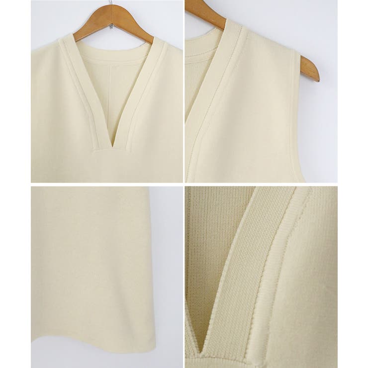 変形キーネック Aライン ニットワンピース | Growing Rich | 詳細画像14 