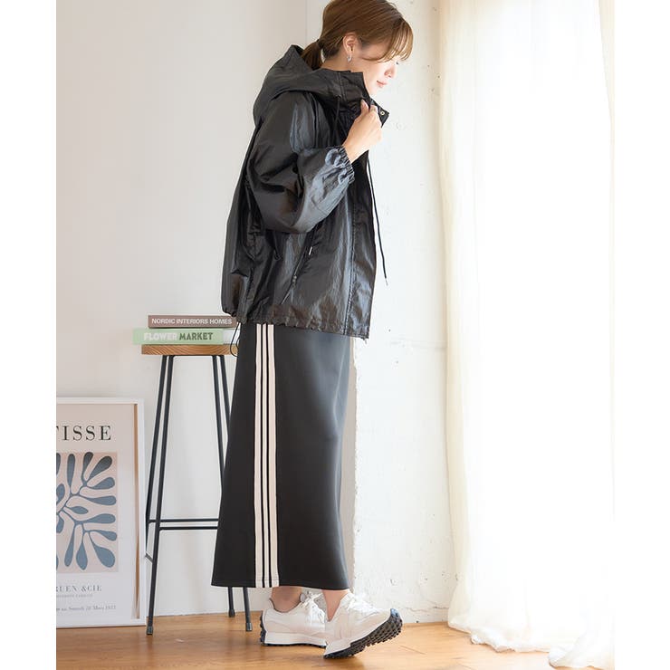 パールタフタ フード付き マウンテンパーカー