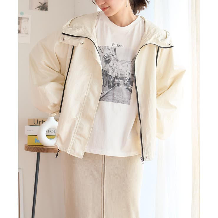 パールタフタ フード付き マウンテンパーカー