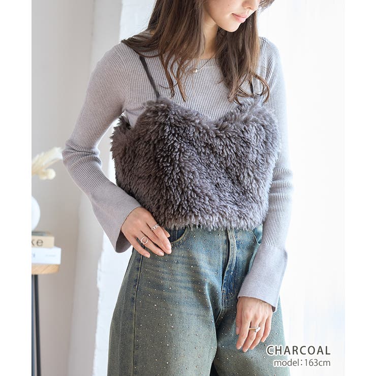 シープ風ファービスチェ フェイクファービスチェ レディース | Growing Rich | 詳細画像5 