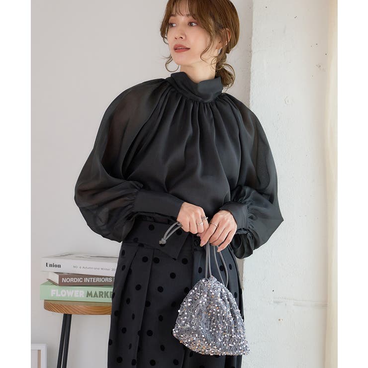 シアーブラウス ボウタイ リボン | Growing Rich | 詳細画像7 