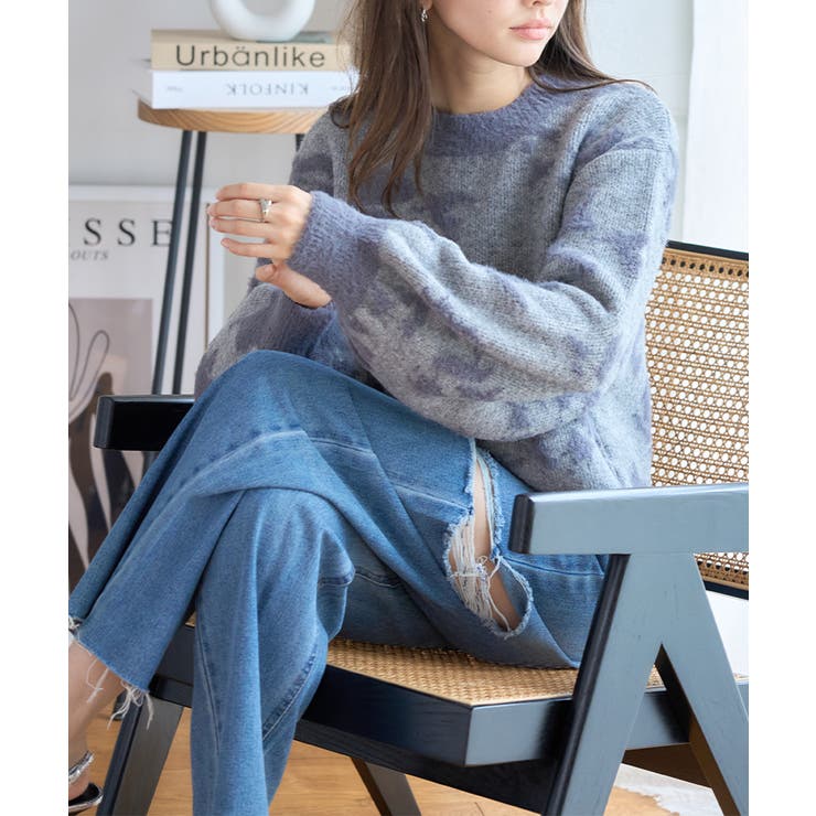 ニュアンス柄 シャギーニット 花柄 | Growing Rich | 詳細画像2 