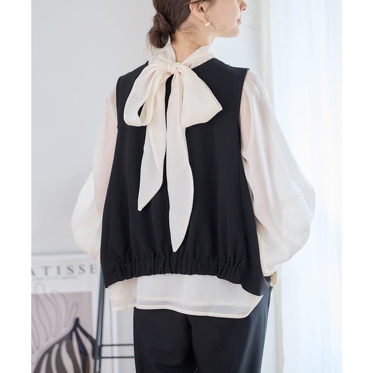 パール付き スカラップ ジレ[品番：GW000004856]｜Growing Rich