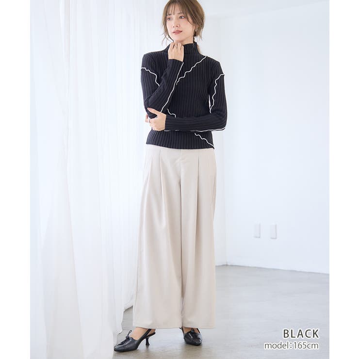 メロー 配色リブニット ニット | Growing Rich | 詳細画像2 