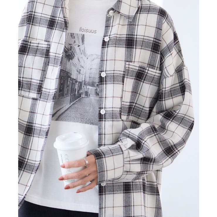 オンブレ チェックシャツ レディース[品番：GW000004888
