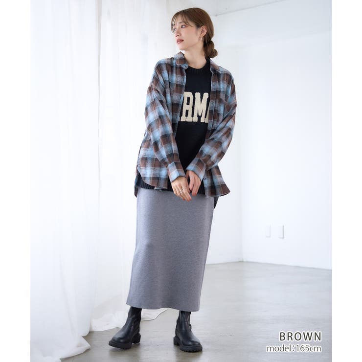 オンブレ チェックシャツ レディース[品番：GW000004888
