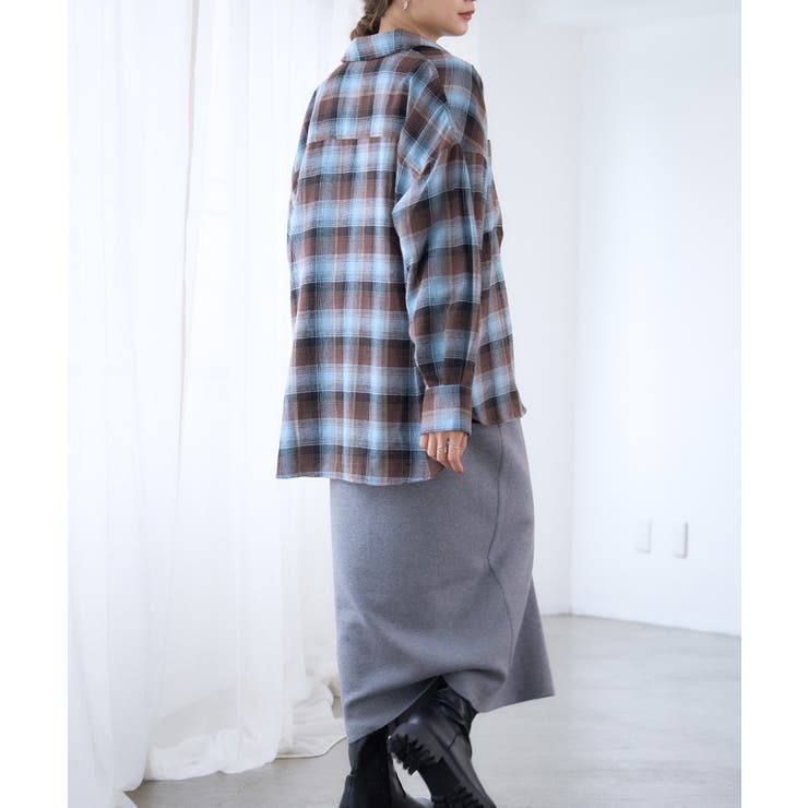 オンブレ チェックシャツ レディース[品番：GW000004888