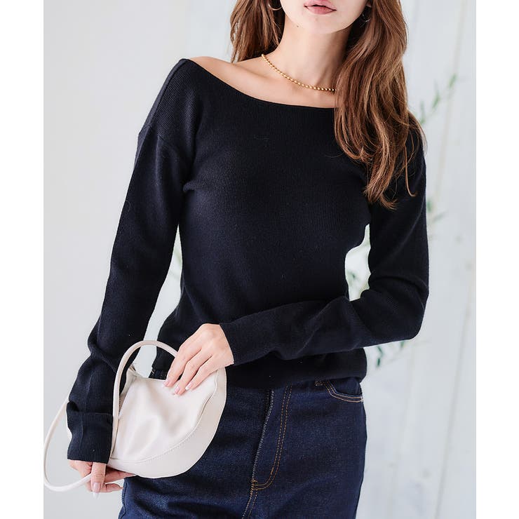 カシミヤタッチバックオープンニット バックオープン トップス | Growing Rich | 詳細画像14 