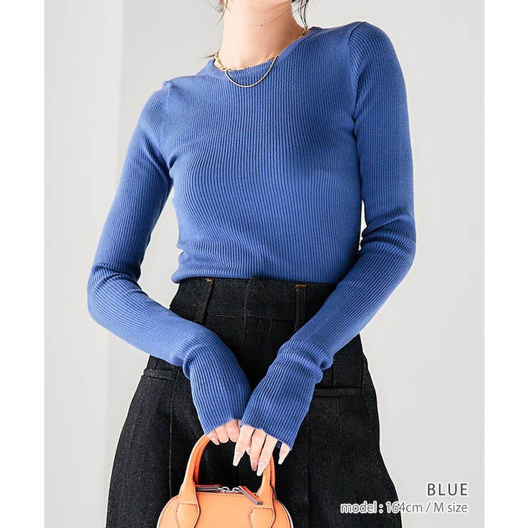 指穴クルーネックリブニット ニット レディース | Growing Rich | 詳細画像8 