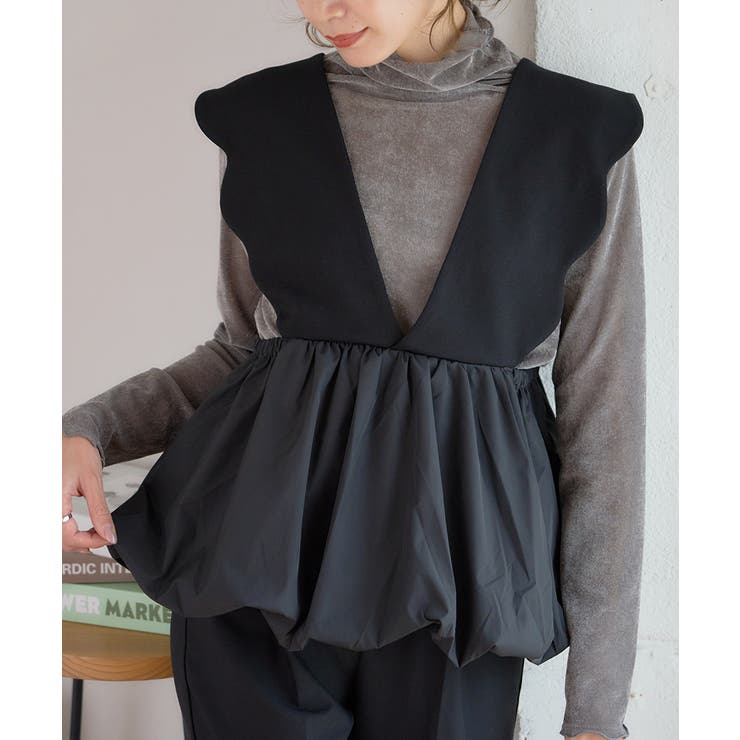 バルーン ペプラム ベスト | Growing Rich | 詳細画像5 