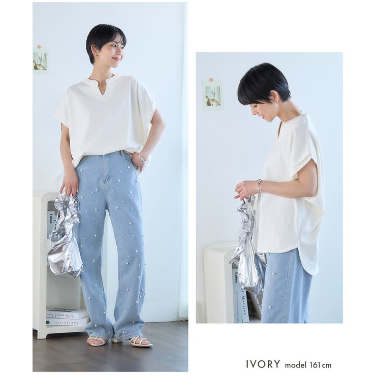 キーネックドルマンスリーブカットソー レディース トップス | Growing Rich | 詳細画像8 