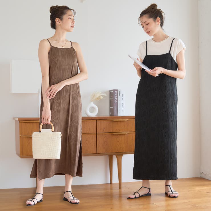 キャミワンピース ロング丈 プリーツ | Growing Rich | 詳細画像1 