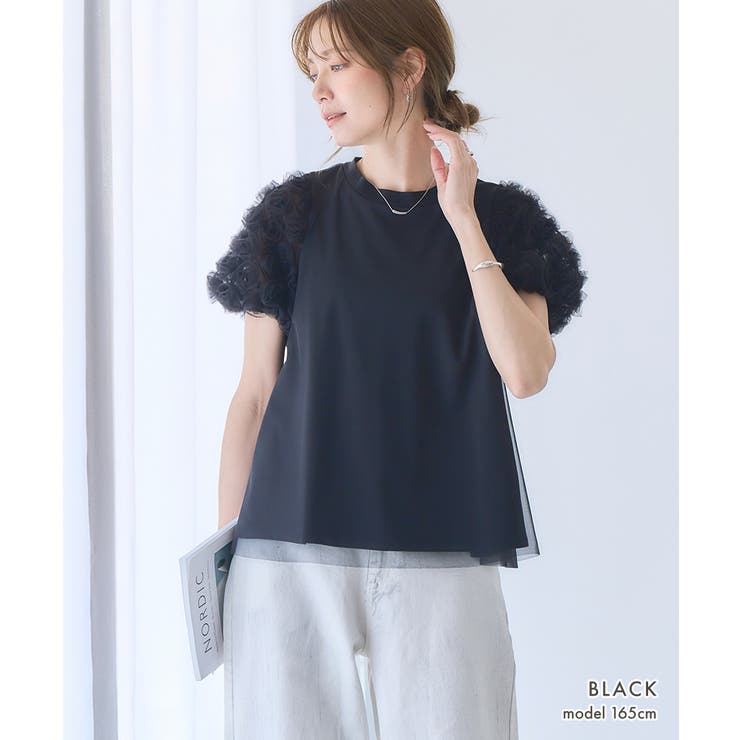 フラワーレース袖 Tシャツ レディース | Growing Rich | 詳細画像10 