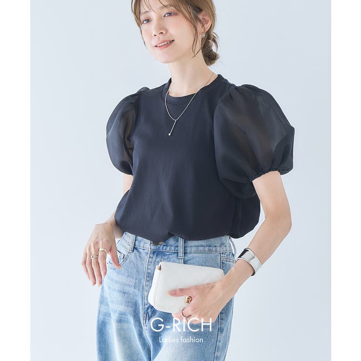 パフスリーブ Tシャツ レディース[品番：GW000004959]｜Growing