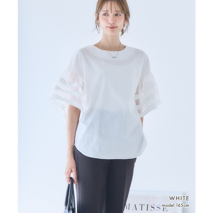 オーガンジー ラインスリーブ ブラウス | Growing Rich | 詳細画像8 