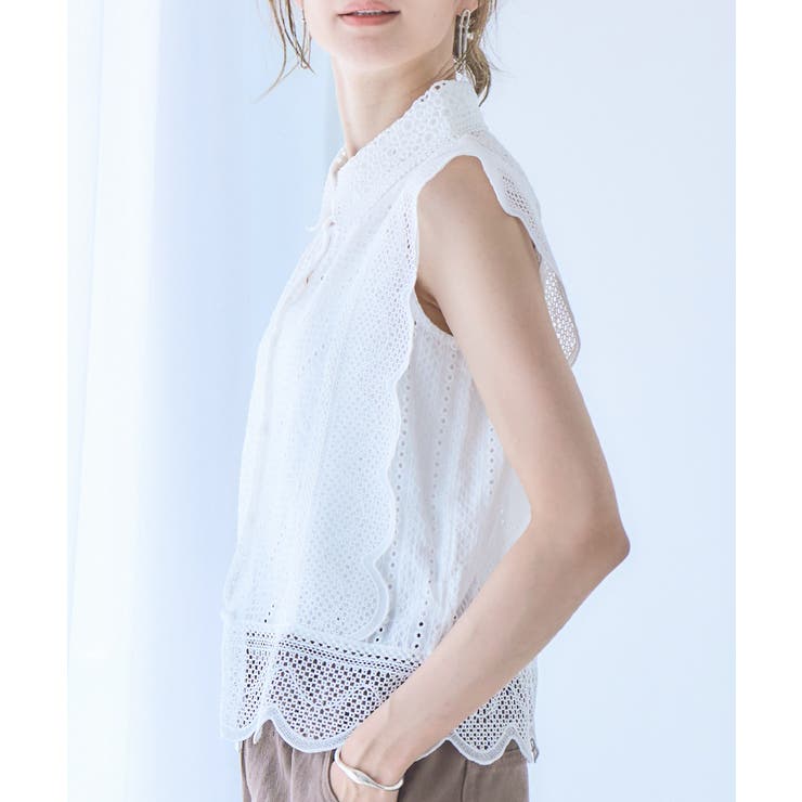 襟付き スカラップ レース[品番：GW000004970]｜Growing Rich