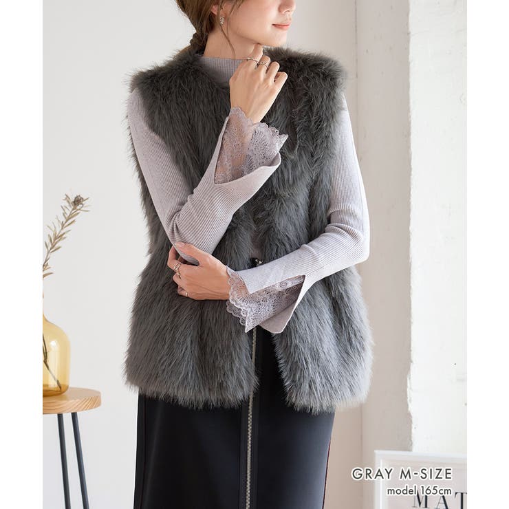 袖スカラップレース リブニット 長袖 | Growing Rich | 詳細画像11 