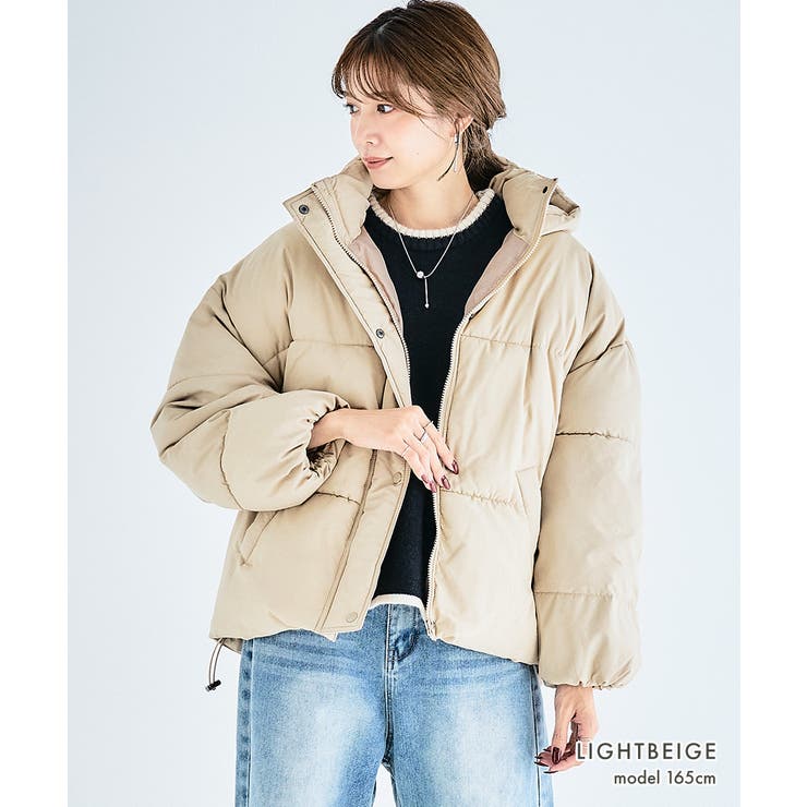 ライトベージュ | フェイク ダウンジャケット 中綿ジャケット | Growing Rich