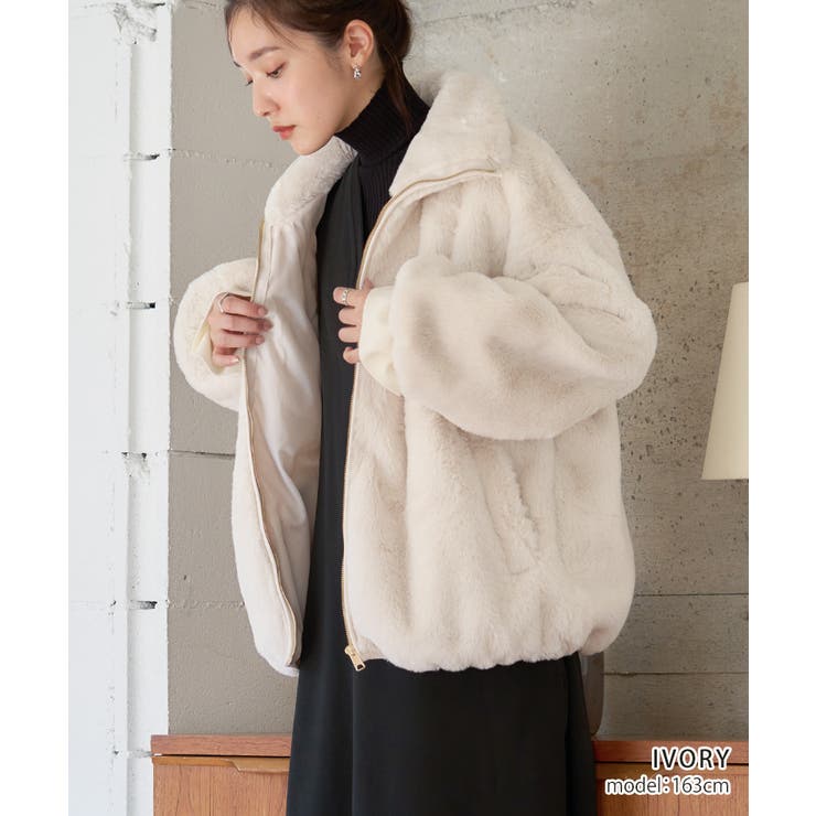 スタンドカラー ファーブルゾン[250218] | Growing Rich | 詳細画像3 