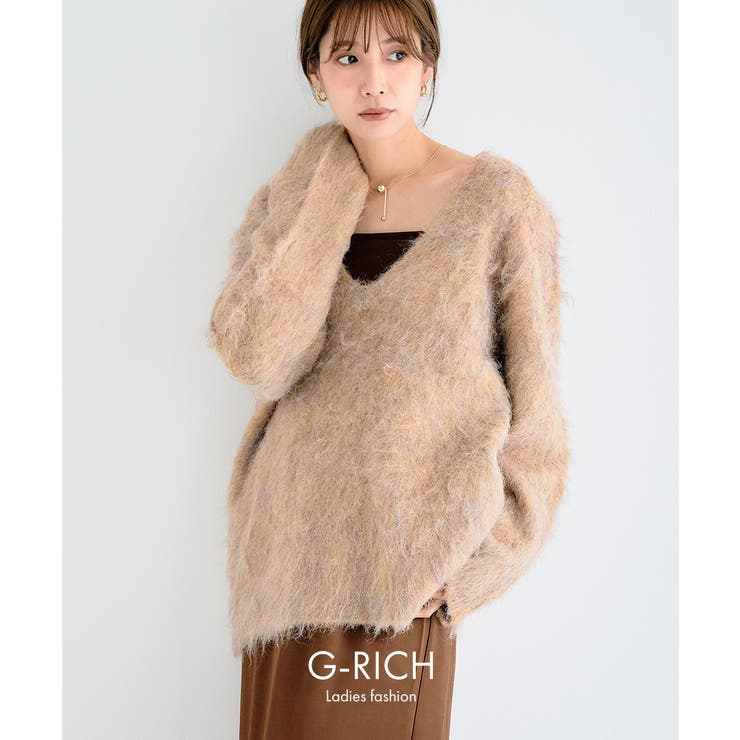 シャギーニット Ｖネック ニット | Growing Rich | 詳細画像2 