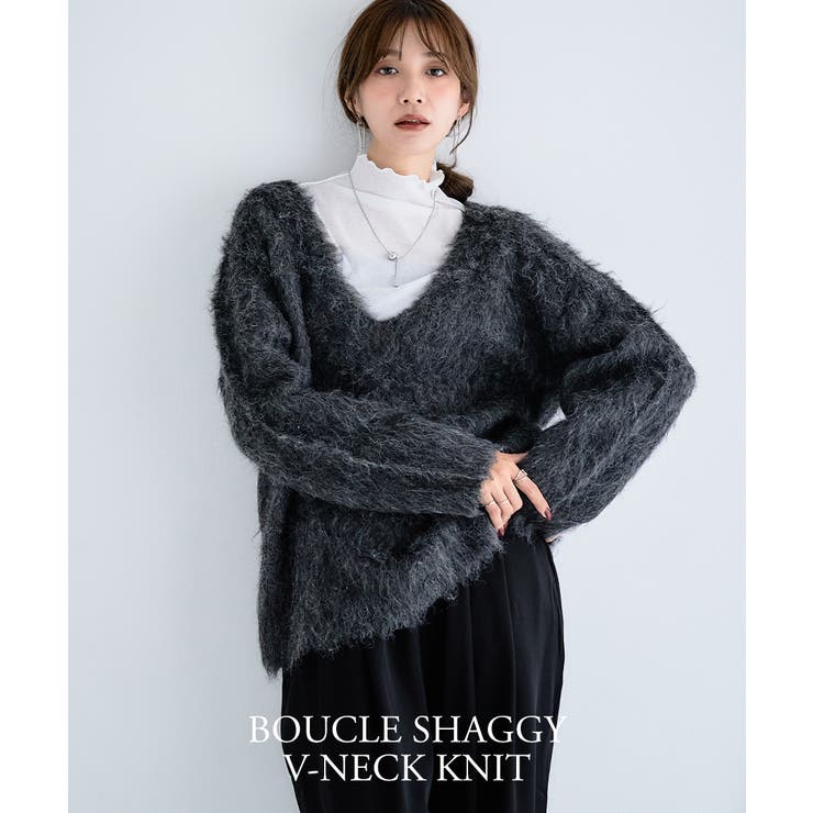 シャギーニット Ｖネック ニット | Growing Rich | 詳細画像4 