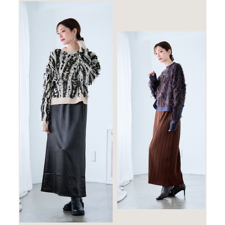 フリンジ配色 ニット レディース | Growing Rich | 詳細画像5 