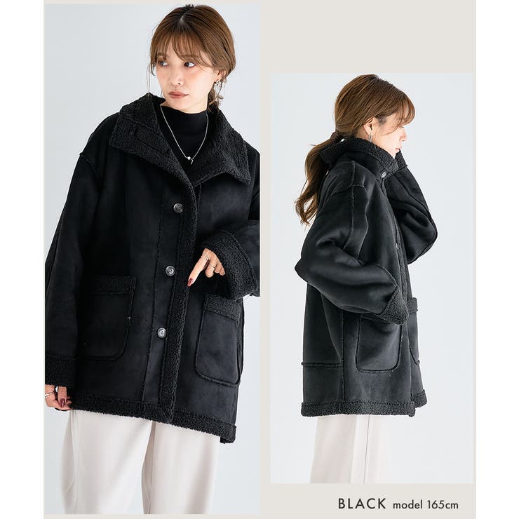 フェイクムートンジャケット レディース ボアジャケット | Growing Rich | 詳細画像11 