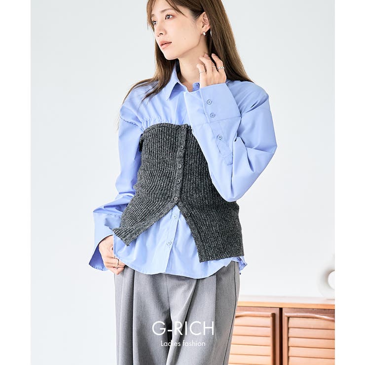 MIXニット チューブトップビスチェ [250505] | Growing Rich | 詳細画像2 