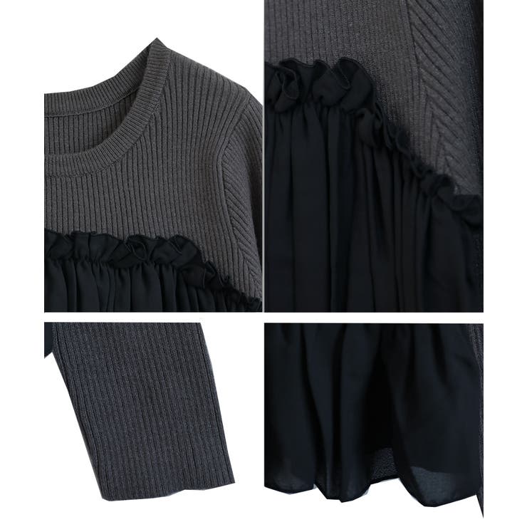 ジョーゼットシャーリングビスチェ ドッキングニットPO[250702] | Growing Rich | 詳細画像15 