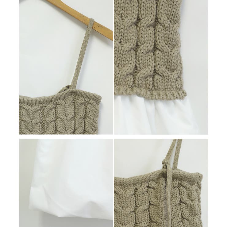 ニットドッキング キャミソール ケーブル編み | Growing Rich | 詳細画像15 