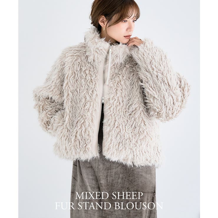 ミックスシープファー スタンドブルゾン ファージャケット | Growing Rich | 詳細画像4 