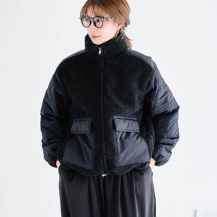 ボアジャケット レディース スタンドネック | Growing Rich | 詳細画像1 