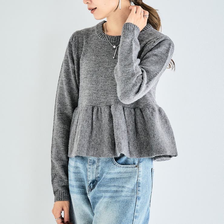 ペプラムニット 裾バルーン ニット | Growing Rich | 詳細画像1 