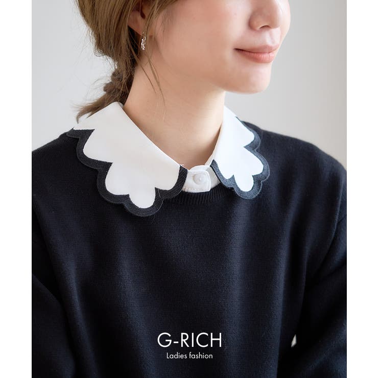つけ襟 配色 刺繍 | Growing Rich | 詳細画像2 