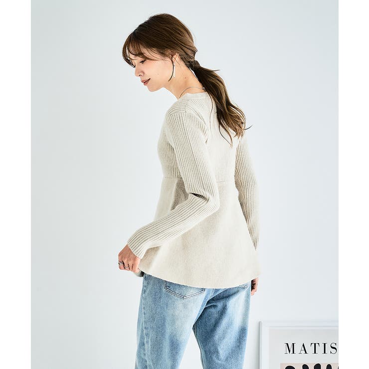 ペプラムニット カーディガン ニット | Growing Rich | 詳細画像7 