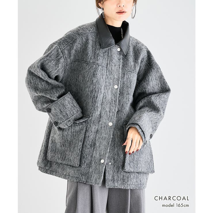 襟レザー シャギー コート | Growing Rich | 詳細画像5 