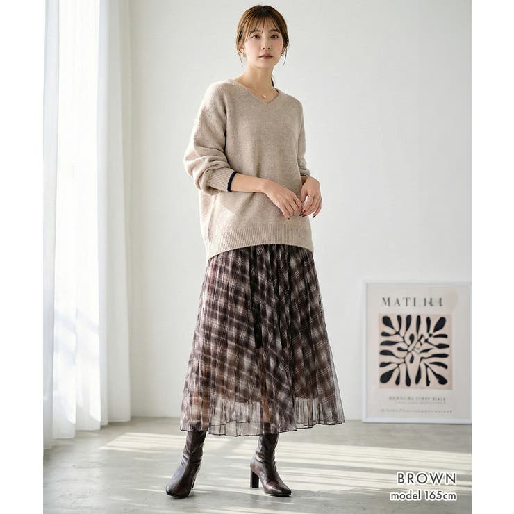 裾ヘムチェック柄プリーツスカート[251103] | Growing Rich | 詳細画像6 