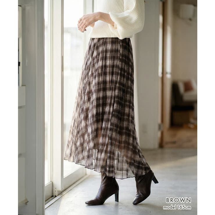 裾ヘムチェック柄プリーツスカート[251103] | Growing Rich | 詳細画像7 