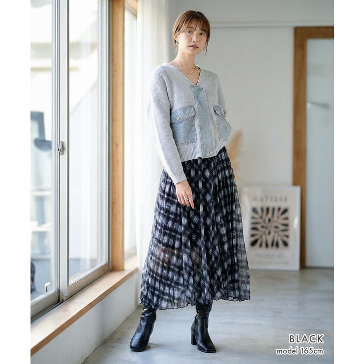 裾ヘムチェック柄プリーツスカート[251103] | Growing Rich | 詳細画像13 