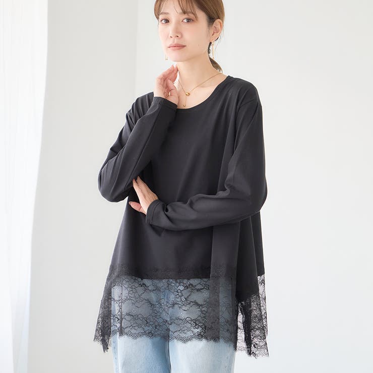 裾レースロングTシャツ[251205] | Growing Rich | 詳細画像2 