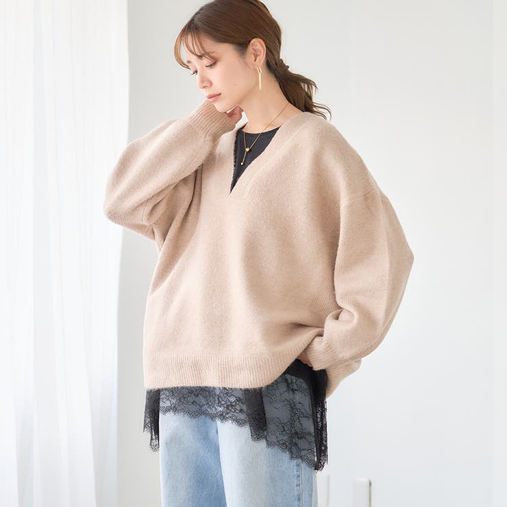 裾レースロングTシャツ[251205] | Growing Rich | 詳細画像4 