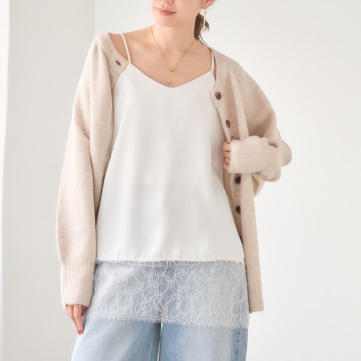 サテン レースキャミソール[251218] | Growing Rich | 詳細画像1 