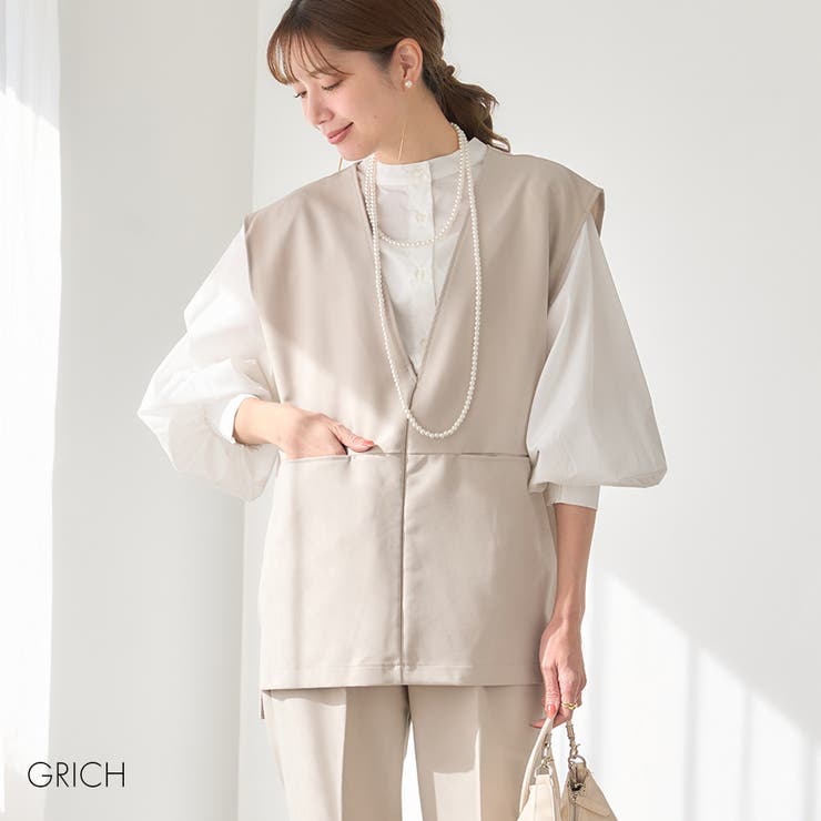 オケージョン ベスト Vネック | Growing Rich | 詳細画像1 