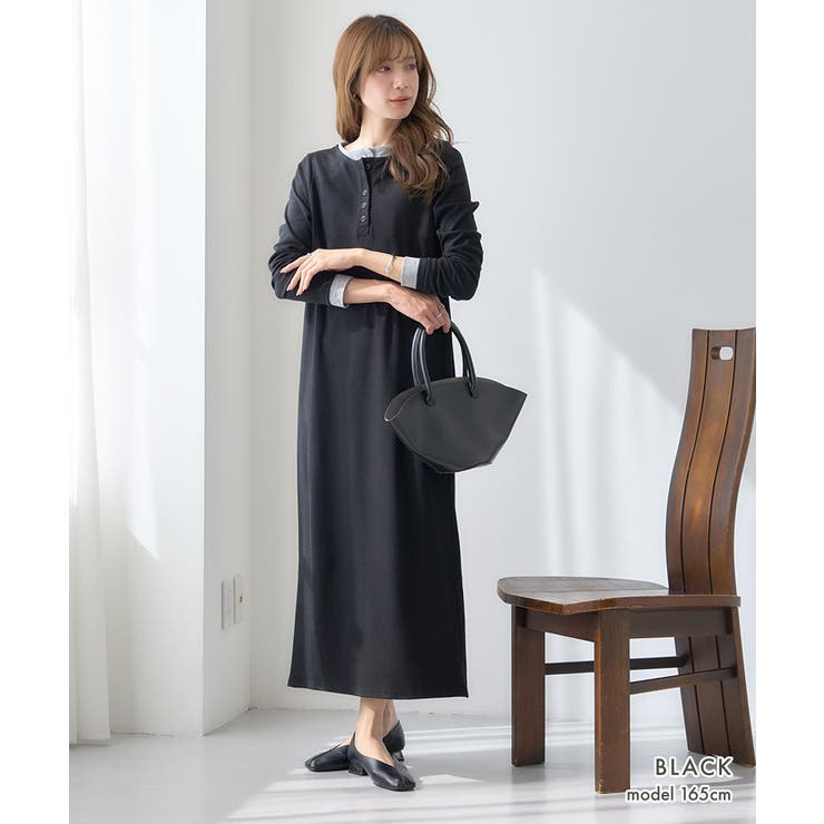 【GROWING RICH】カットリブ レイヤードヘンリーネックワンピース[26… | Growing Rich | 詳細画像2 