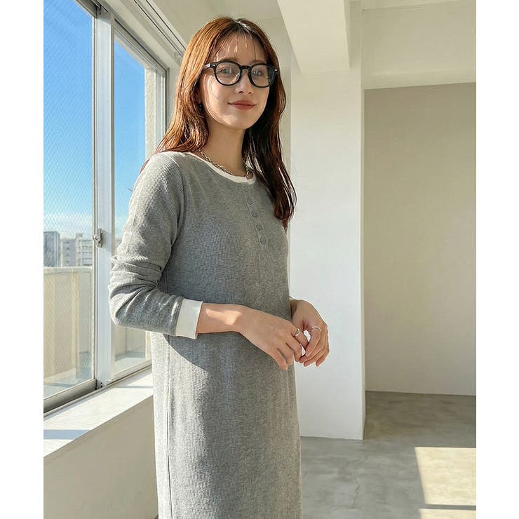 【GROWING RICH】カットリブ レイヤードヘンリーネックワンピース[26… | Growing Rich | 詳細画像6 
